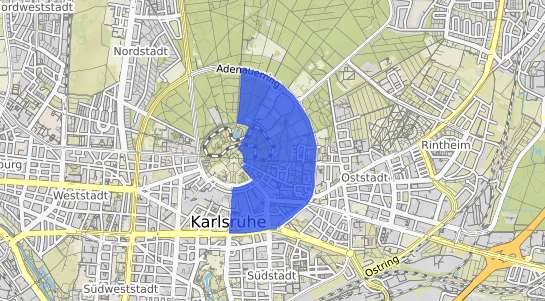 Bodenrichtwertkarte Karlsruhe Innenstadt Ost